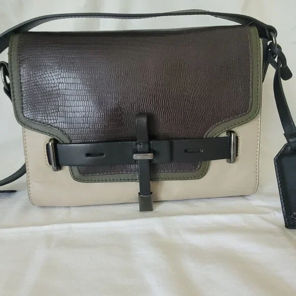 Vince Camuto Crossbody Bag Purse Brown Green Tan Fall Colors - Picture 1 of 15